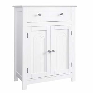 VASAGLE BBC61WT – Armadietto da Bagno con cassetto, Stile Rustico, 60 x 80 x 30 cm (L x A x P), Pannelli in MDF, 60 x 30 x 80 cm