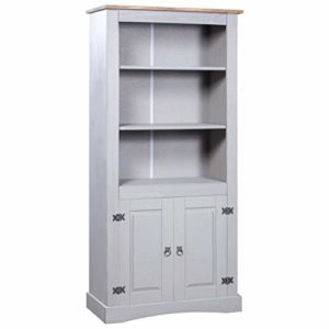 Tidyard Credenza Libreria Moderna in Legno di Pino Messicano Grigio/Bianco,Credenza con Ante,Libreria con Ante,Credenza…